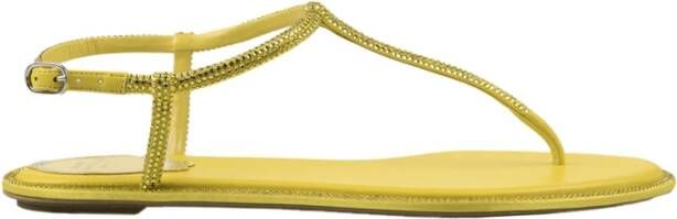 René Caovilla Flat Sandals Yellow Dames