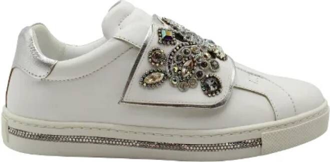 René Caovilla Leather sneakers White Dames
