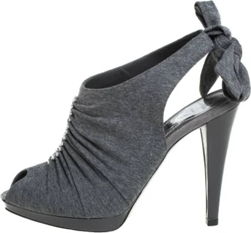 René Caovilla Pre-owned Fabric sandals Gray Dames