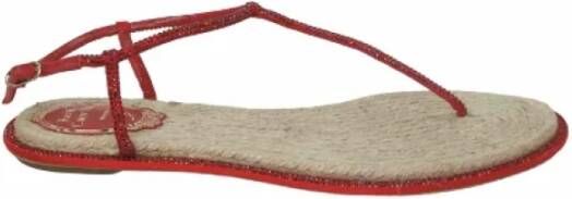 René Caovilla Pre-owned Fabric sandals Red Dames