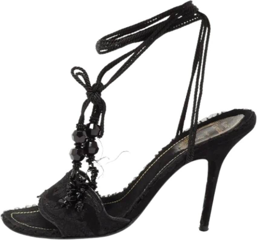 René Caovilla Pre-owned Lace sandals Black Dames