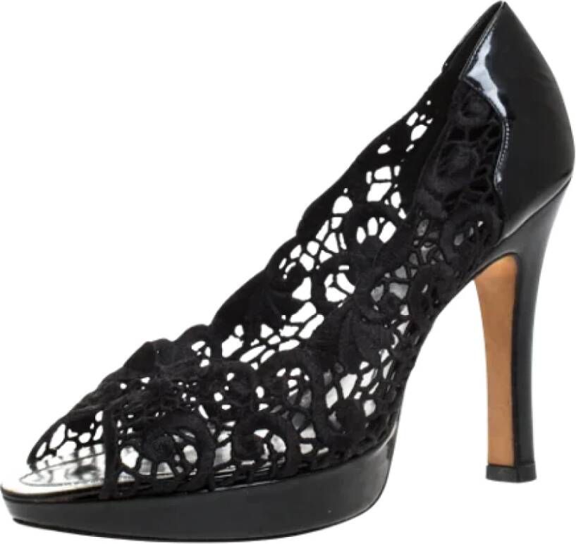René Caovilla Pre-owned Leather heels Black Dames
