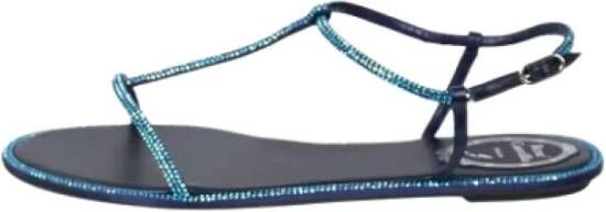 René Caovilla Pre-owned Leather sandals Blue Dames
