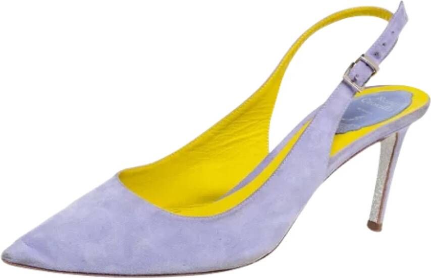 René Caovilla Pre-owned Suede heels Purple Dames