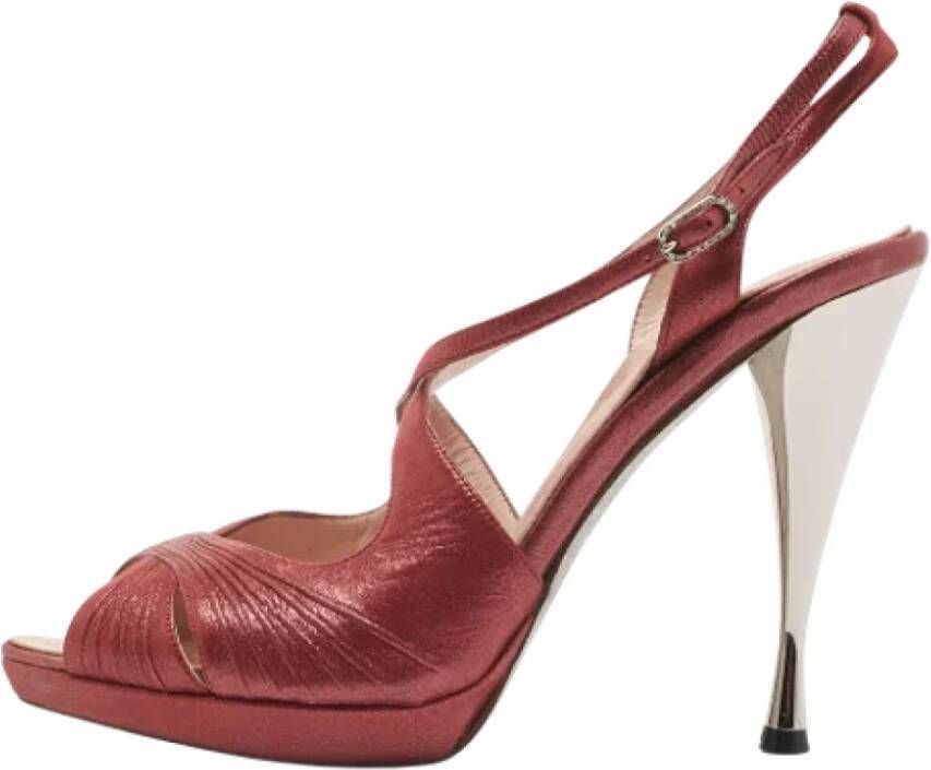 René Caovilla Pre-owned Suede sandals Red Dames