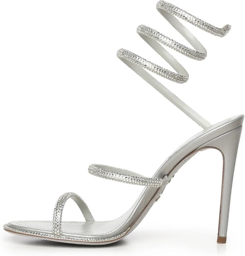 René Caovilla Kristalversierde Spiraalsandalen