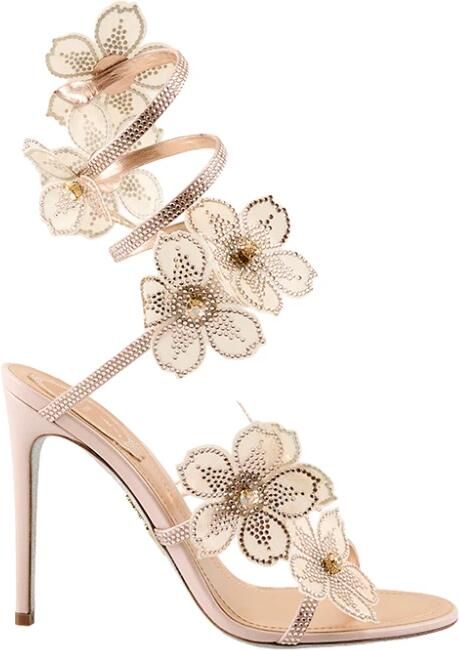 René Caovilla Peach Flower Sandal