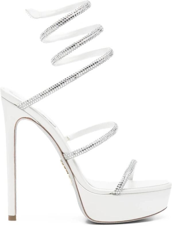 René Caovilla Sandaal met Stilettohak en Kristallen