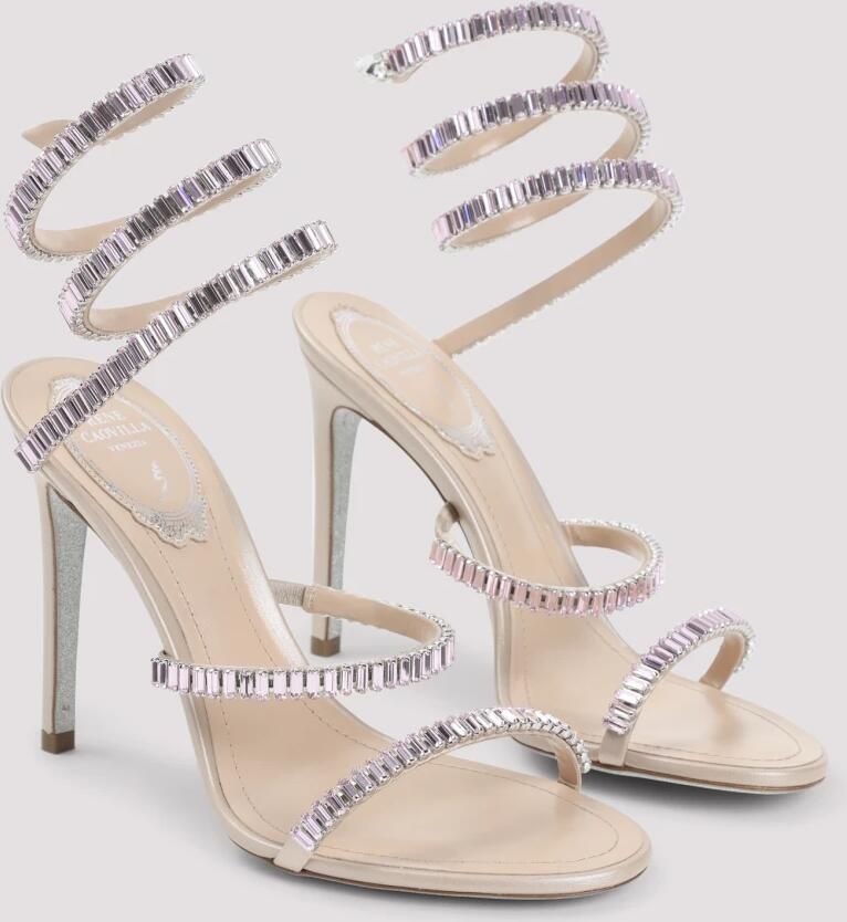 René Caovilla Satijnen sandaal met kristallen - Foto 2