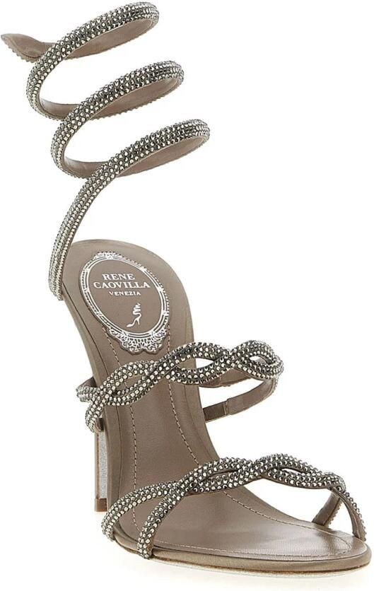 René Caovilla Sandalen 'Braid Cleo' Sandals in grijs
