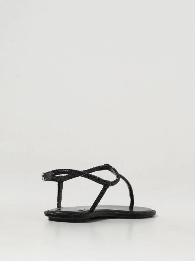 René Caovilla Zwarte Platte Sandalen met Versiering - Foto 4