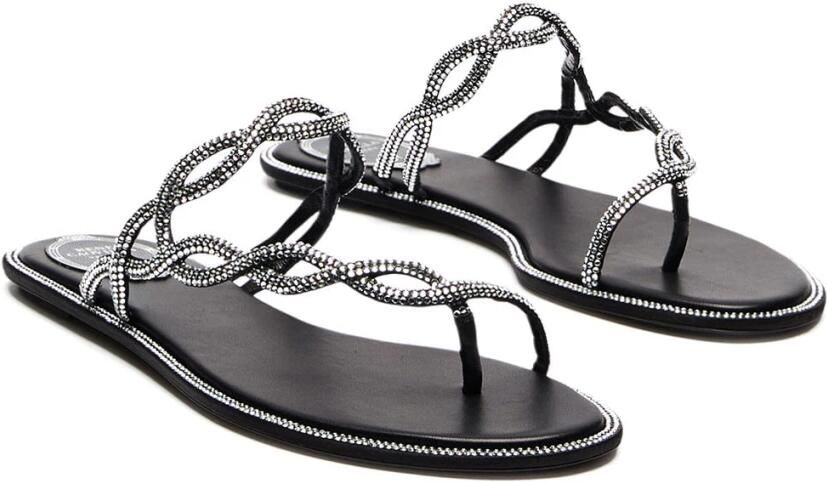 René Caovilla Zwarte sandalen met bandjes