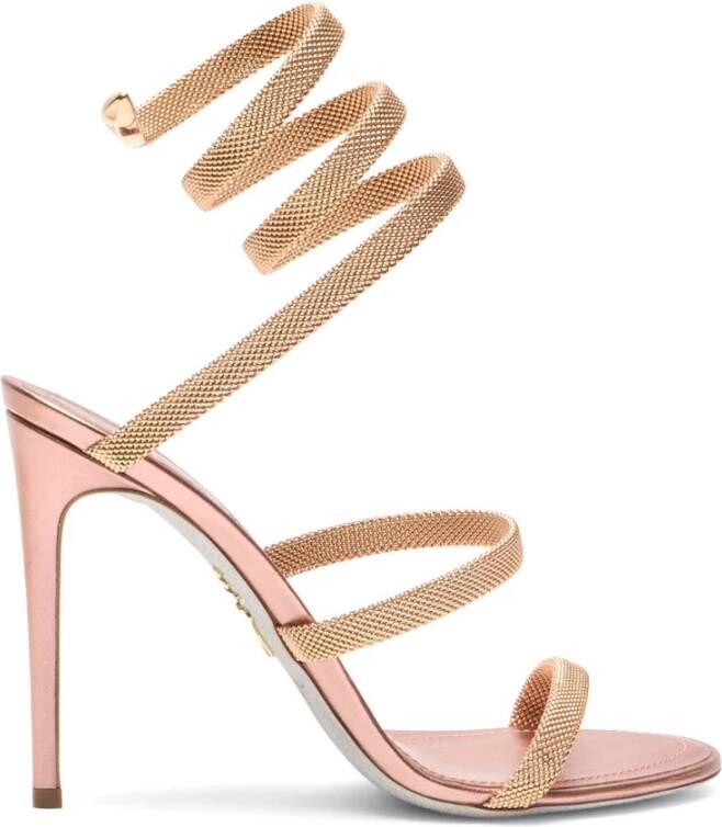 René Caovilla Roségouden Sandalen