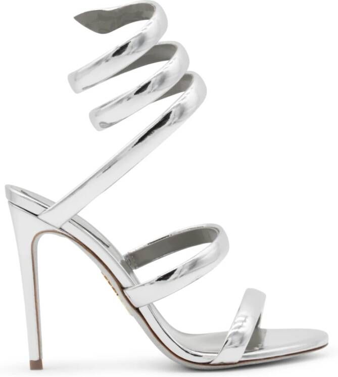 René Caovilla Zilveren Cleo Wrap Sandalen