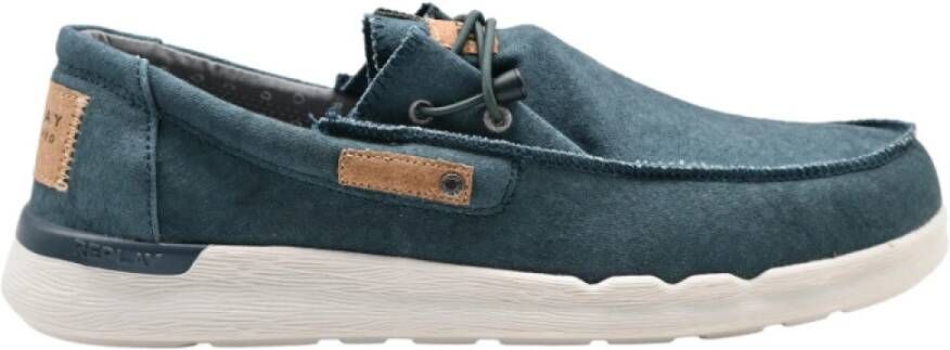 Replay Casual Sneakers Navy Blue Alcyon Cotton Multicolor Heren