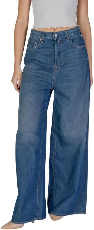Replay Blauwe Katoenen Bootcut Jeans & Broek