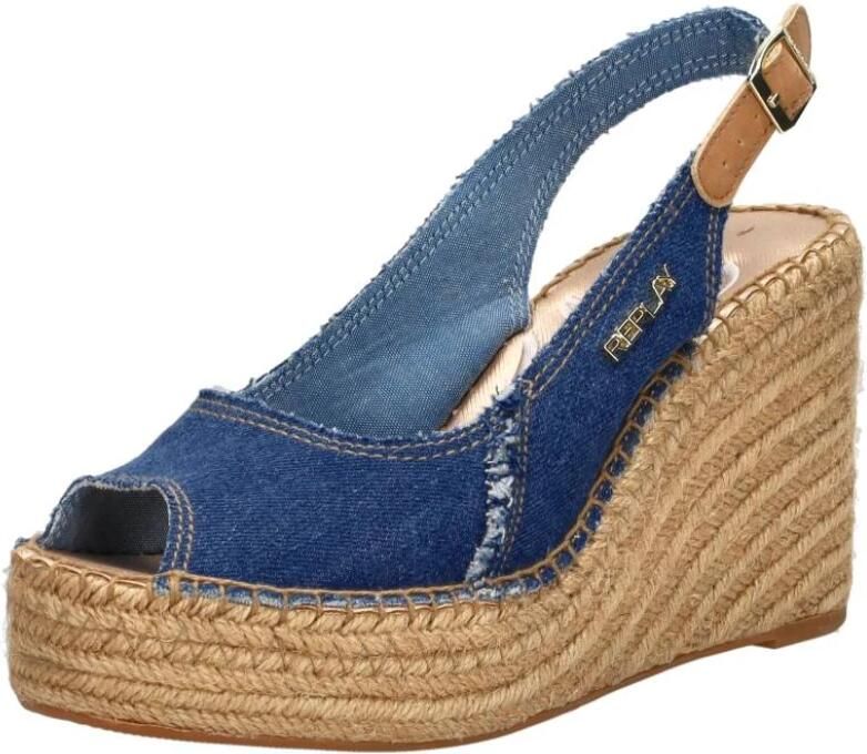 Replay Jess Sling Sandalen Touwzool Licht blauw - Foto 2