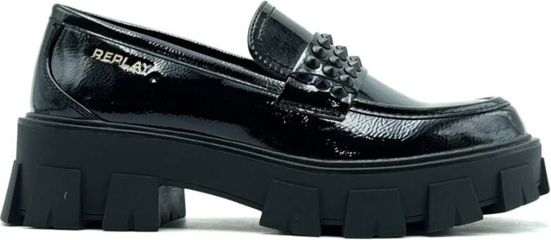 Replay Zwarte platte schoenen collectie AW 2023 2024 Black Dames