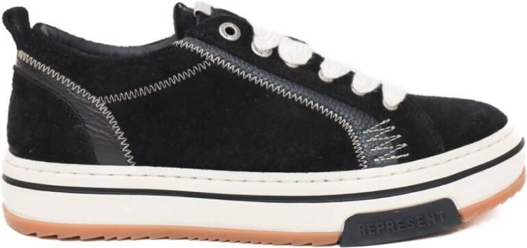 Represent Lage Suède Sneakers in Zwart Black Heren