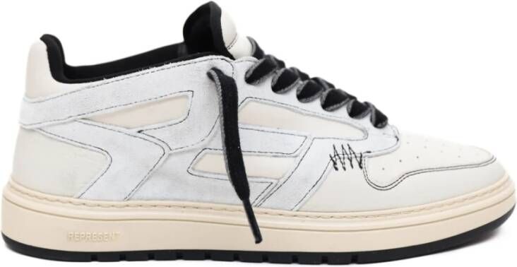 Represent Witte leren sneakers met geperforeerde details White Heren