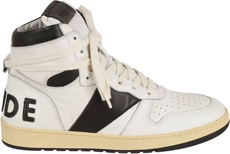 Rhude Rhecess Hi Sneakers Leer Wit Zwart White Heren