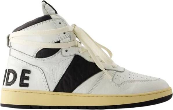 Rhude Rhecess Hi Sneakers Leer Wit Zwart White Heren