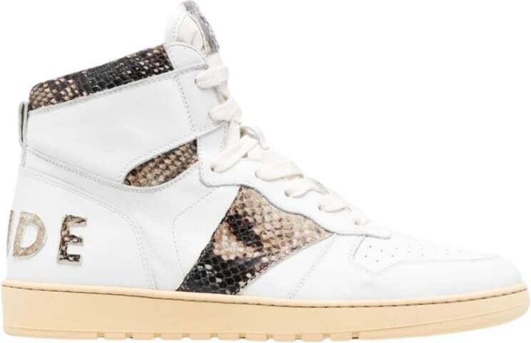 Rhude Vintage High-Top Snake Print Leren Sneakers Multicolor Heren