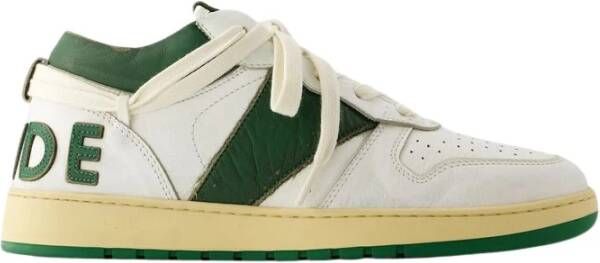 Rhude Wit Groen Leren Lage Sneakers Multicolor Heren