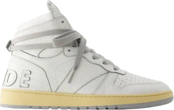 Rhude Witte Leren Hi-Top Sneakers White Heren