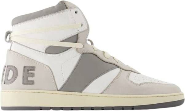 Rhude Witte Leren Hi-Top Sneakers White Heren