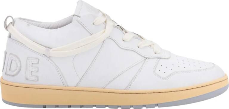 Rhude Witte Leren Sneakers Aw23 Collectie White Heren