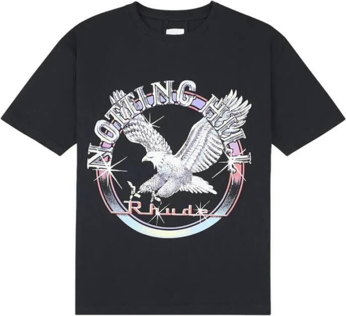 Rhude Zwart Adelaarprint Crew Neck T-shirt