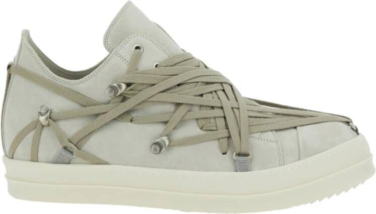 Rick Owens Beige Sneakers met Oversized Veters Beige Heren