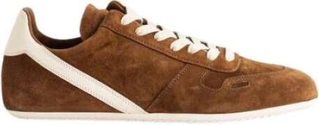 Rick Owens Bruin Leren Minimal Sneakers