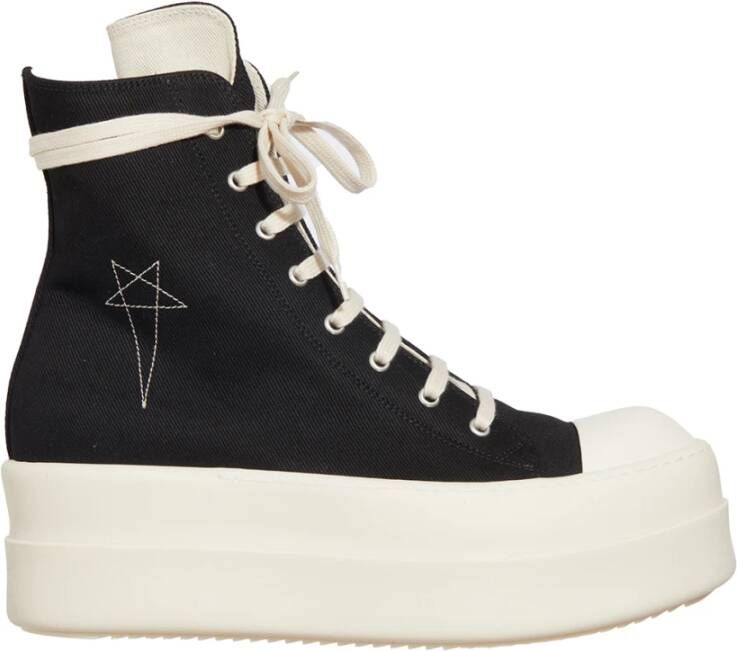 Rick Owens Denim Double Bumper Sneaker Black Dames