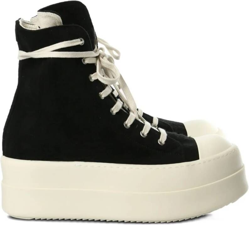 Rick Owens Double Bumper Sneaks Zwart Melk Schoenen