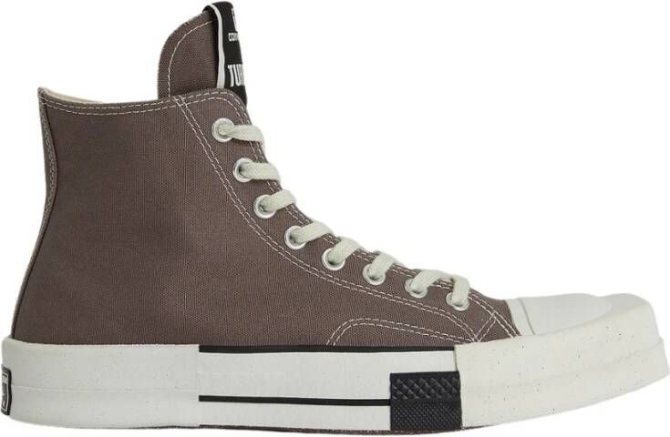 Rick Owens Grijze Canvas High-Top Sneakers Gray