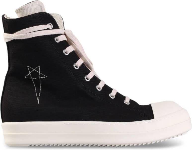 Rick Owens Hoge Denim Sneakers Black Heren