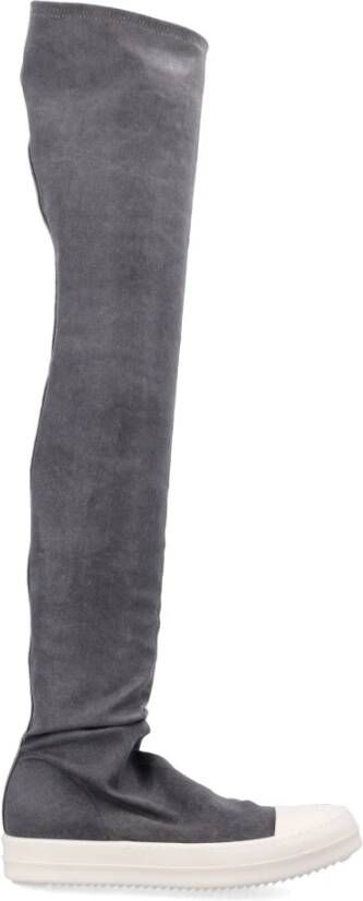 Rick Owens Hoge Sok Sneakers Donker Denim Stijl