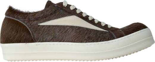Rick Owens Pony-Hair Sneakers met Suede Panelen