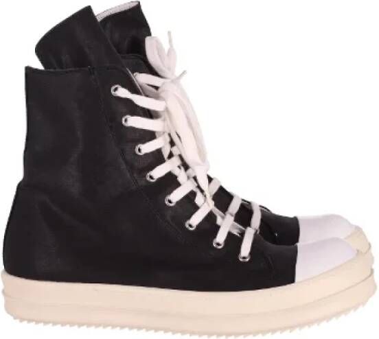 Rick Owens Pre-owned Cotton sneakers Black Heren