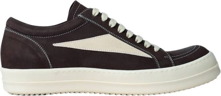 Rick Owens Retro Katoenen Sneakers met Suède Panelen