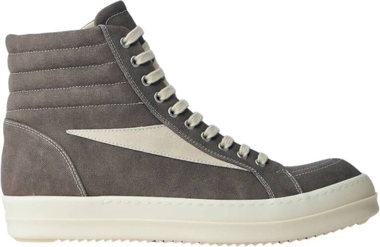 Rick Owens Retro Sneakers van Katoen met Suède Panelen