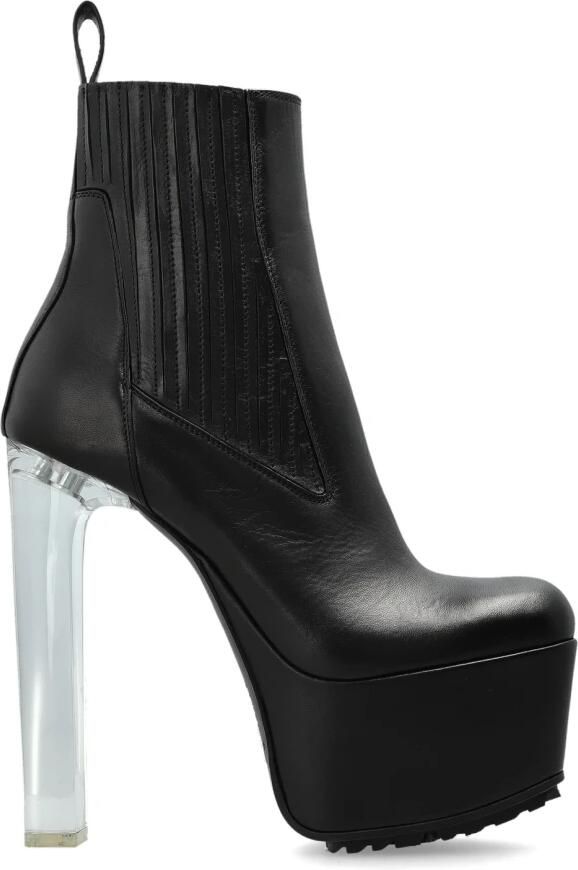 Rick Owens Beatle Kiss 11 Leren Enkellaarsjes met Plateau