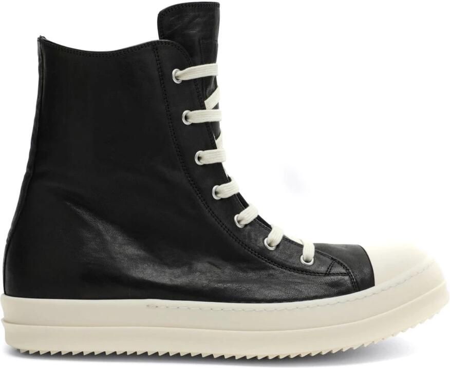 Rick Owens Leather High Top Sneakers