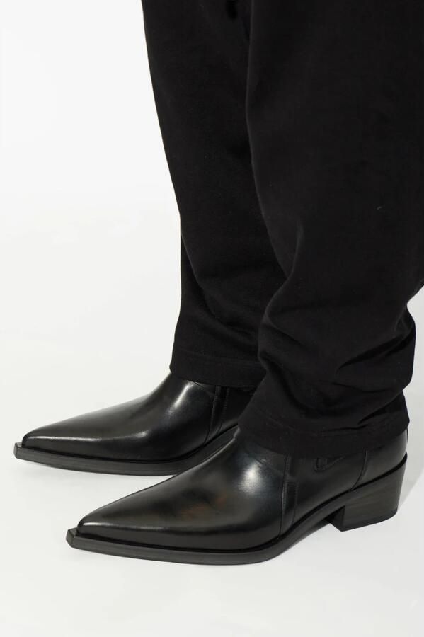 Rick Owens Puntige Leren Enkellaarsjes - Foto 3