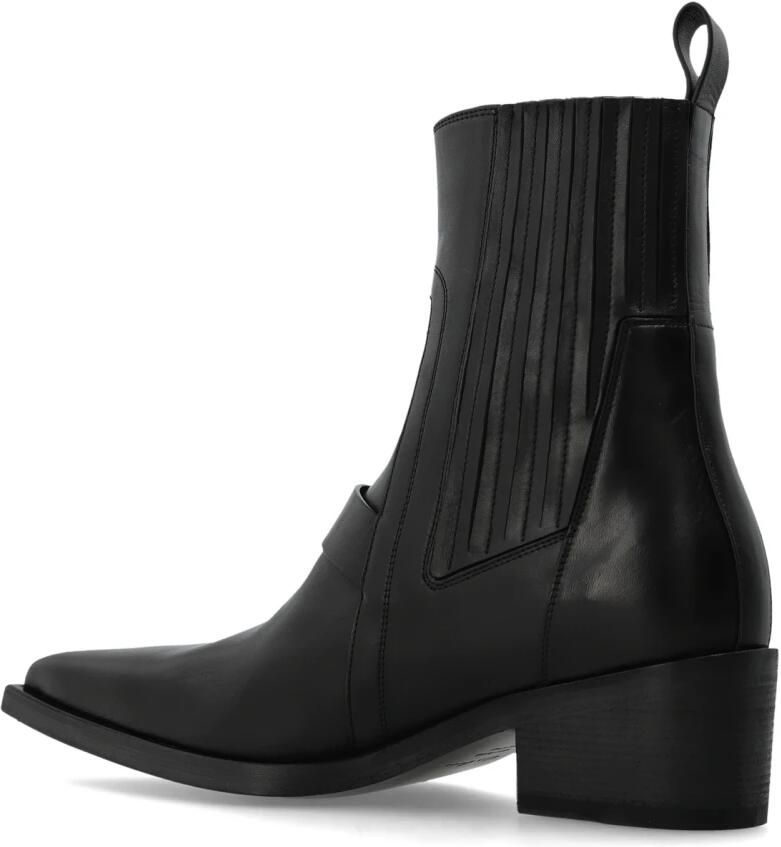 Rick Owens Puntige Leren Enkellaarsjes - Foto 2