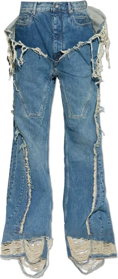 Rick Owens Slivered Bootcut Jeans
