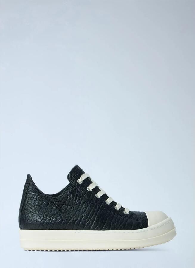 Rick Owens Textured Leather Low-Top Sneakers - Foto 3