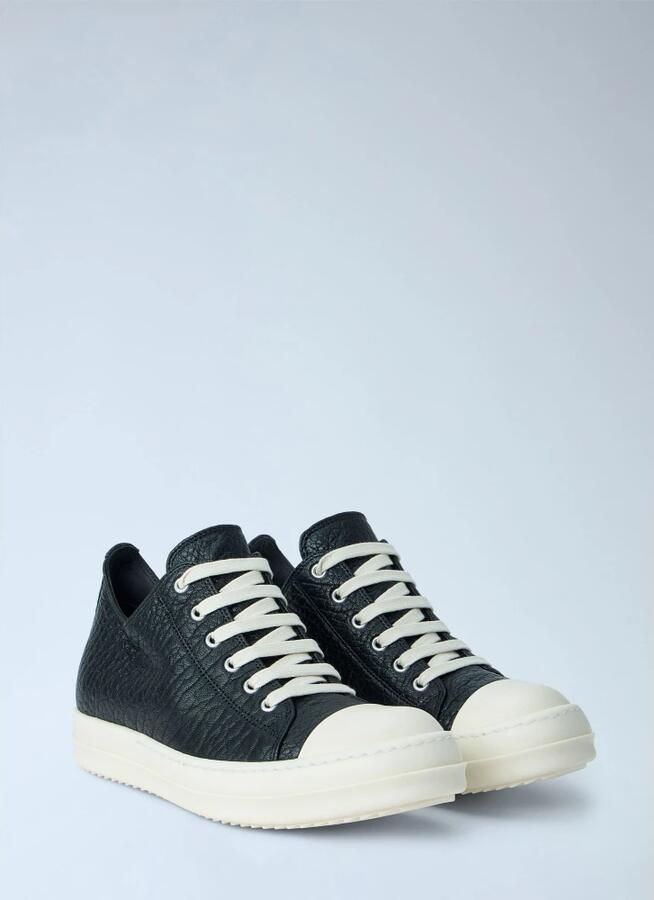 Rick Owens Textured Leather Low-Top Sneakers - Foto 4